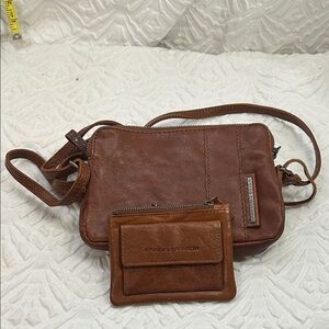 Spikes & Sparrow Leather Crossbody Bag + Matching Wallet Set